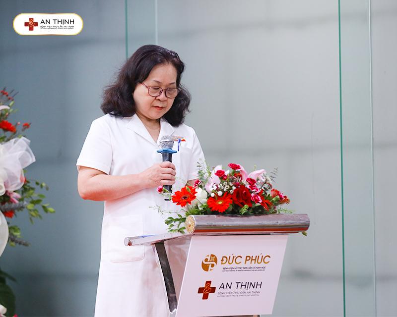 Thạc sĩ – Bác sĩ CKI Vũ Thị Thanh Vân – Giám đốc Bệnh viện Đức Phúc phát biểu khai mạc sự kiện